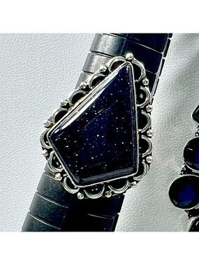 Blue Sunstone Add on Item Ring size 8.5